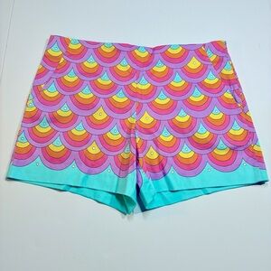 Trina Turk Womens Shorts Size 6 Blue Colorful Summer